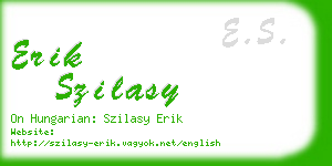 erik szilasy business card